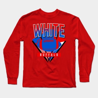 Vintage Buffalo Football White Long Sleeve T-Shirt